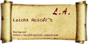 Leicht Acicét névjegykártya